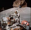 Eugene A. Cernan in December, 1972 with Lunar Roving Vehicle.