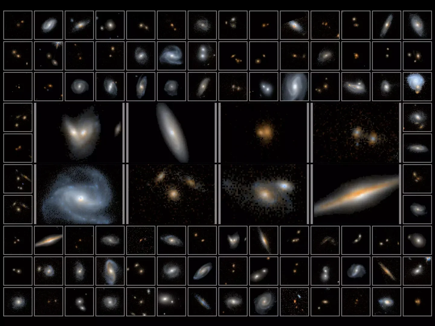 Galaxies imaged via the 3D-DASH technology. 
