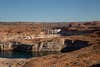 The water level at Lake Powell continues to drop and could soon threaten the electricity-generating turbines of
Glen Canyon Dam, seen in the distance.