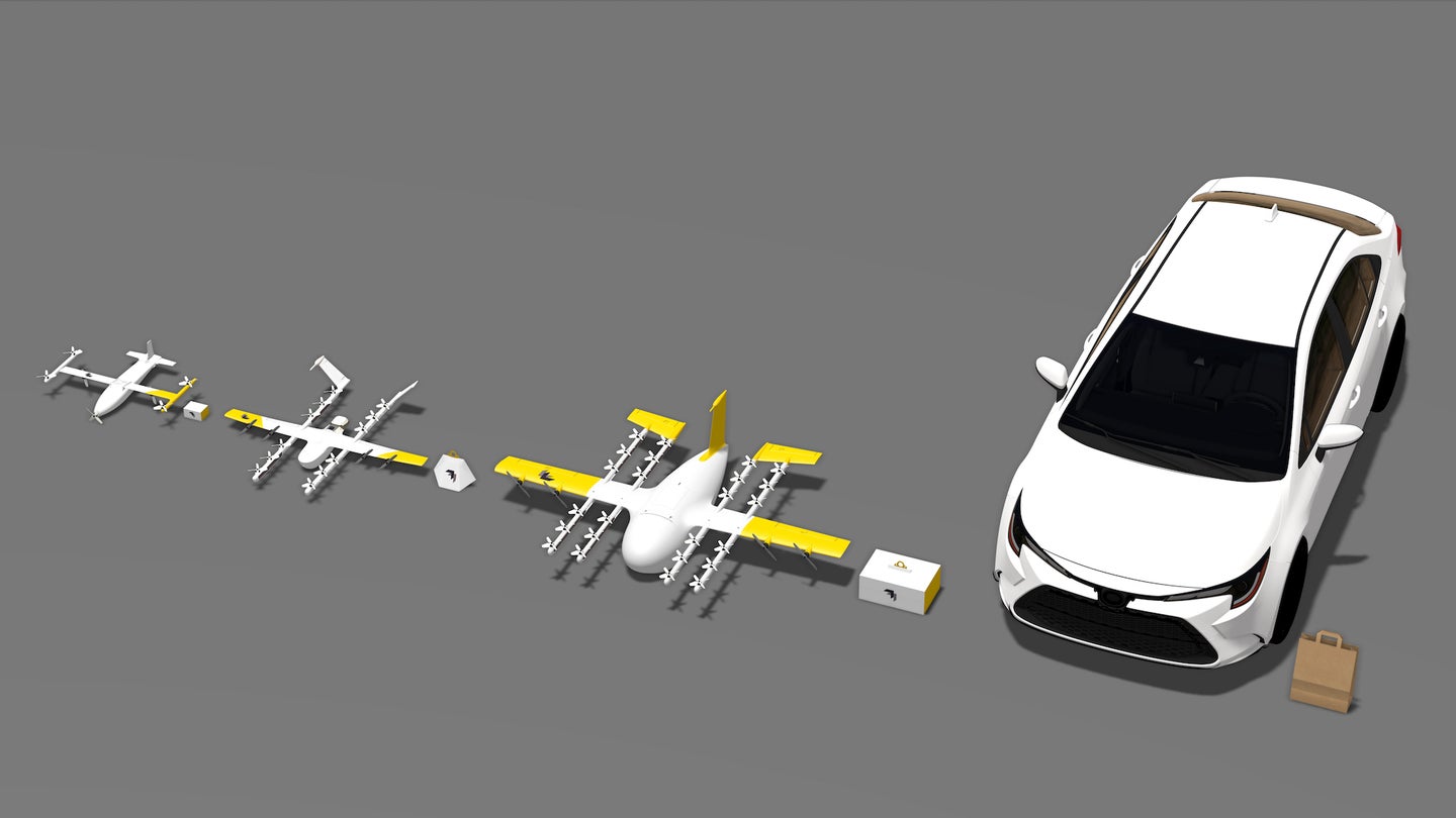 From left to right: A small prototype, the Hummingbird, a large one, and a car.