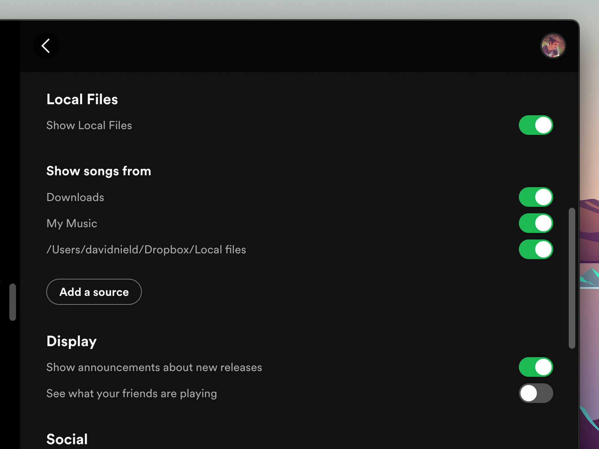 The Spotify interface, showing how to add music that you own to your Spotify playlists.