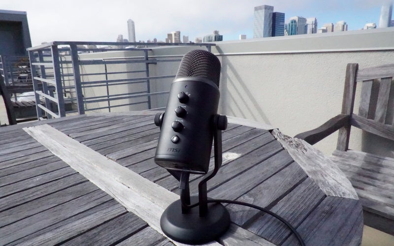 MSI Immerse GV60 mic on a rooftop