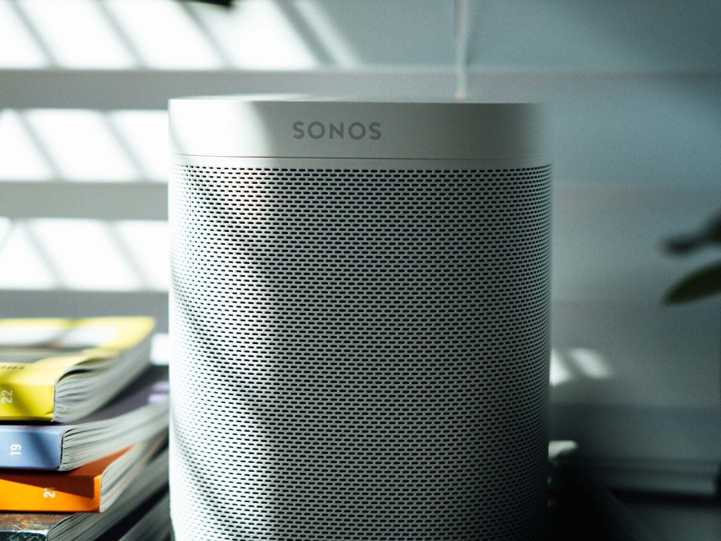 Sonos speaker on a desk