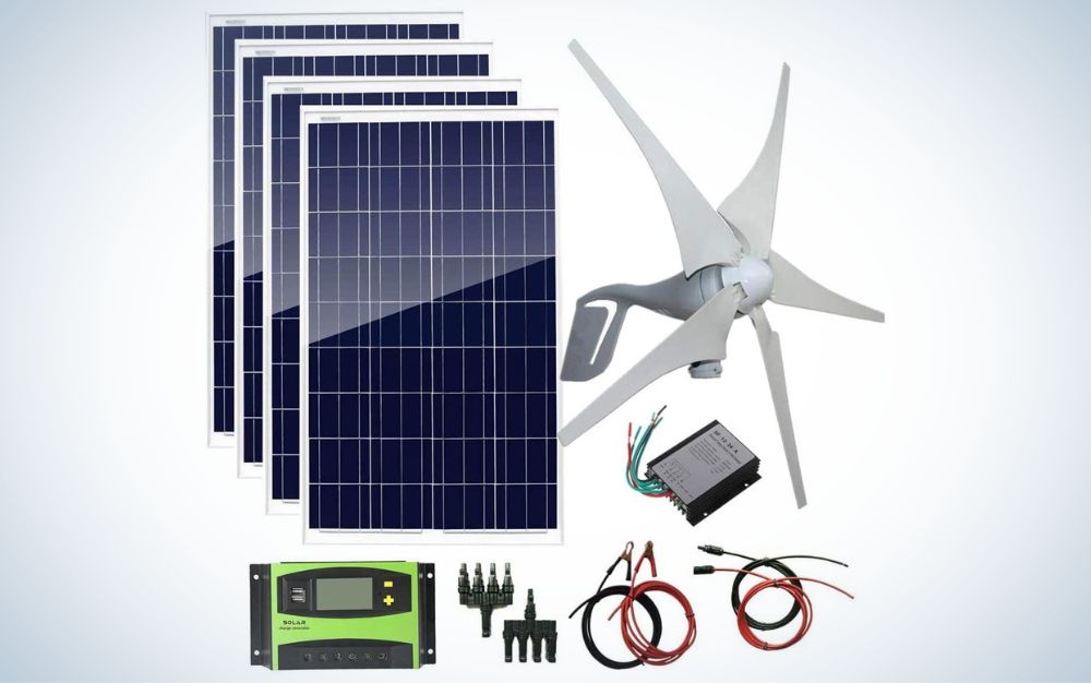 Auecoor 800W 12V 24V Solar Panel Wind Turbine Kit is the best home wind turbine system.