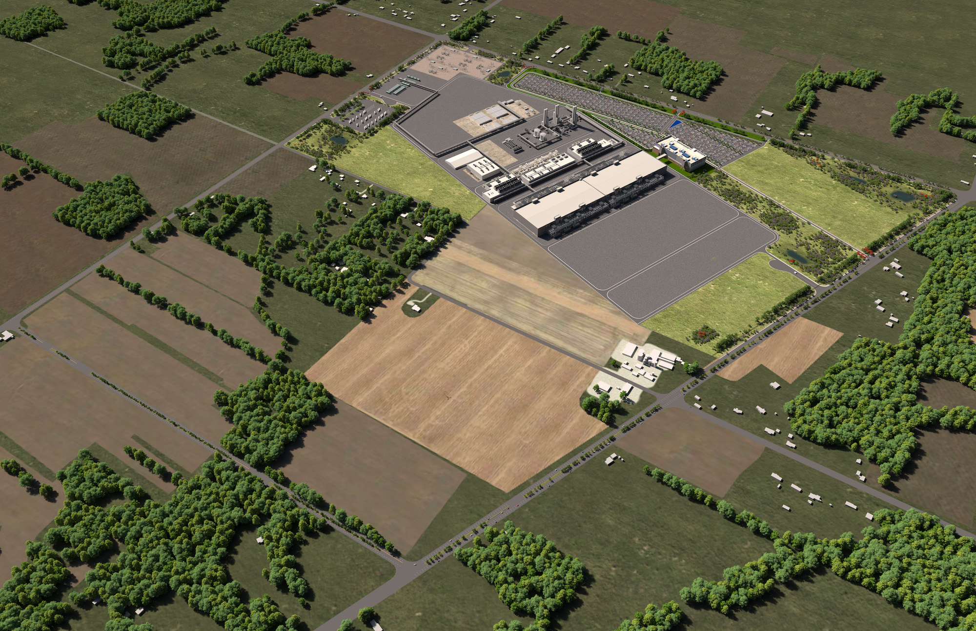 Intel released this rendering in January of new semiconductor facilities it plans to build in Ohio.