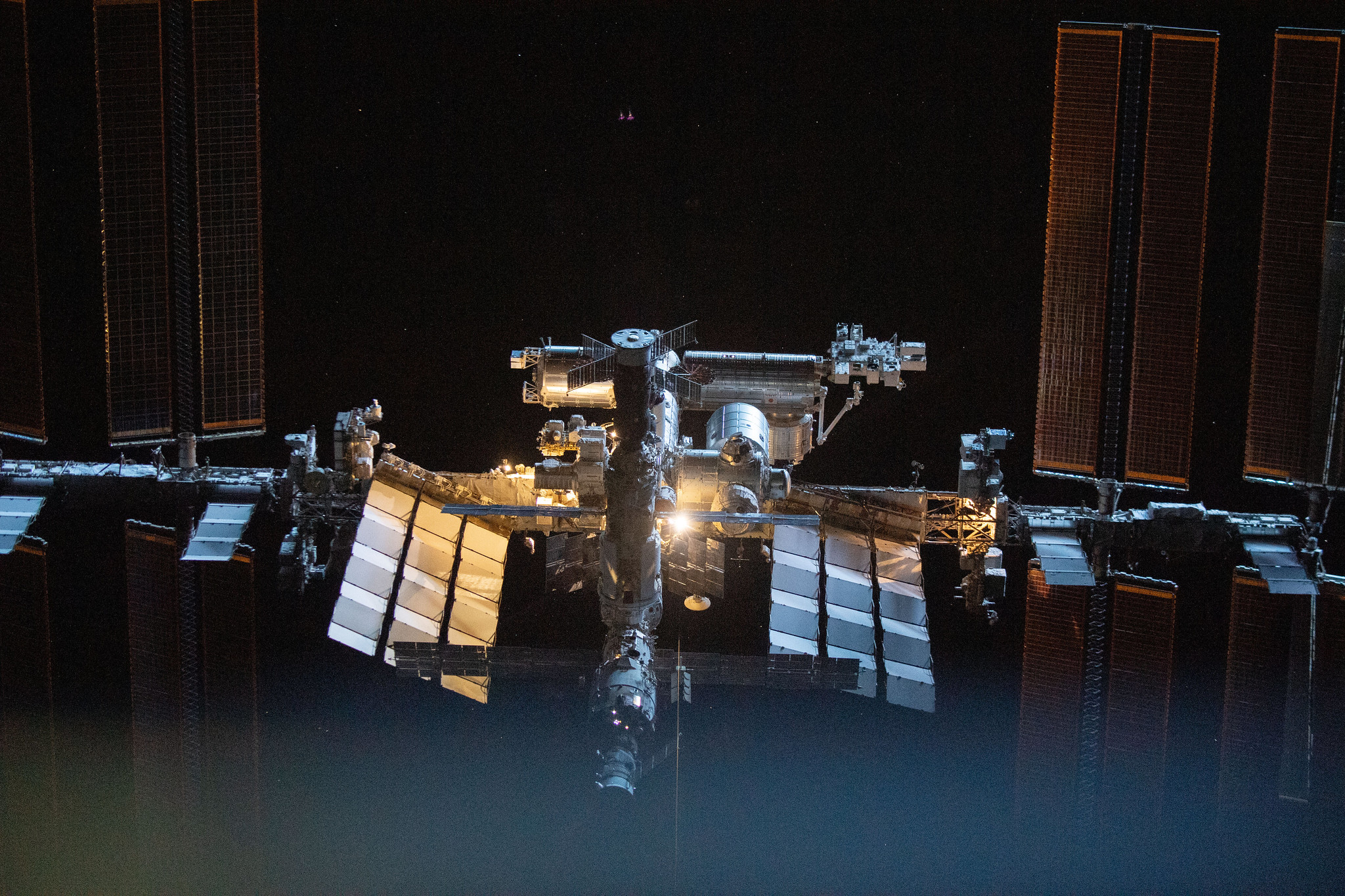 International Space Station is pictured from the SpaceX Crew Dragon Endeavour