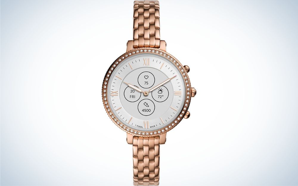 The Fossil Women's Monroe is a hybrid smartwatch with a feminine silhouette that works well for almost any wrist size.