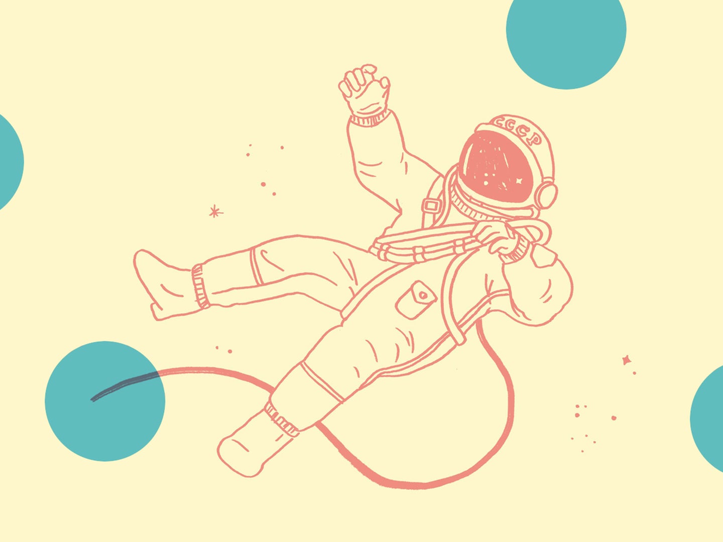 illustration of astronaut floating in space
