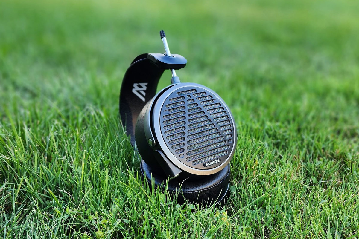 The Audeze MM-500 planar magnetic headphones on grass