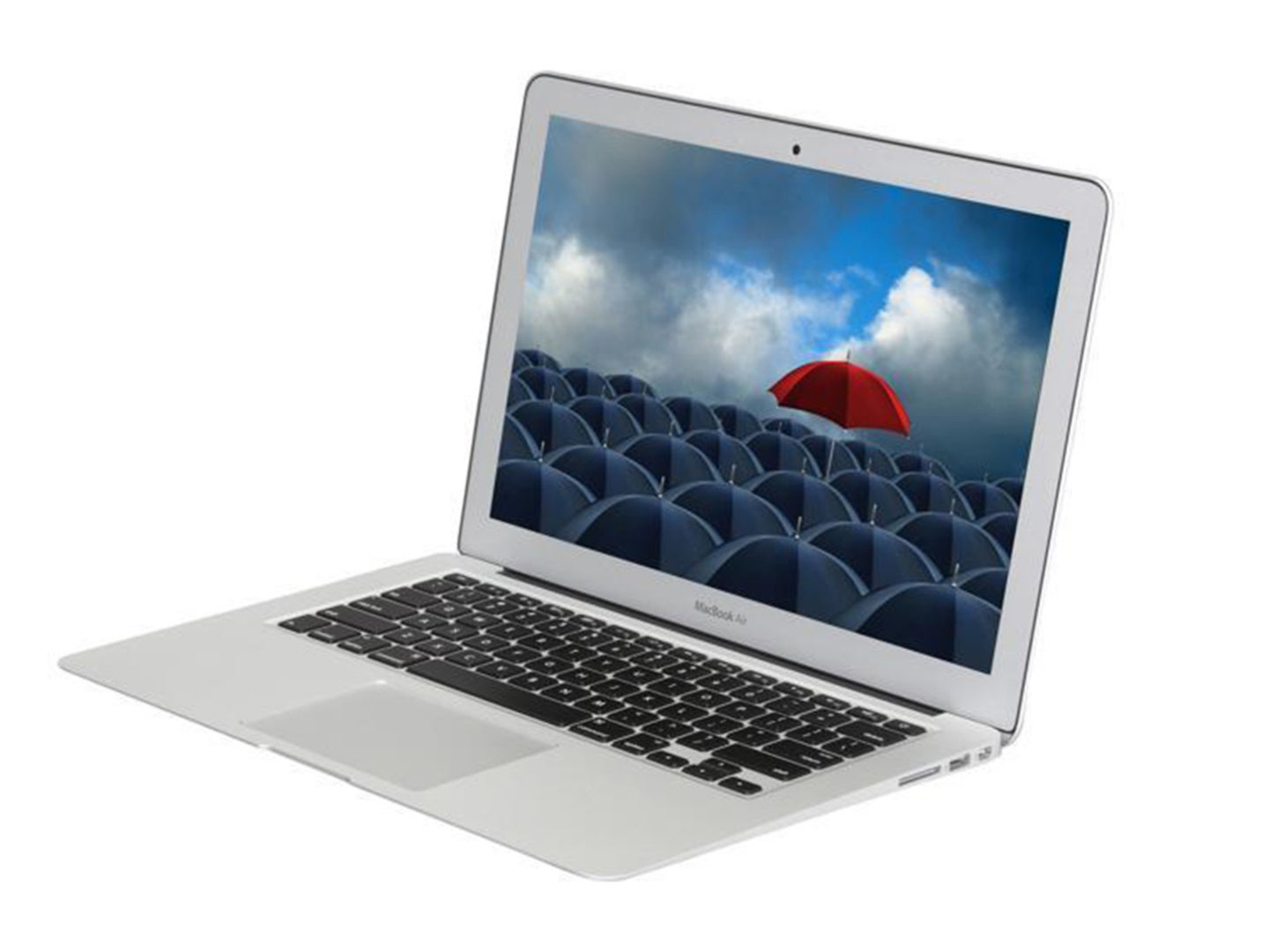 A 2014 Macbook Air against a white background