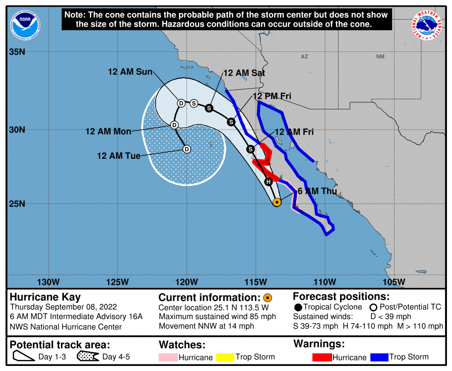 A rare tropical storm will skirt by the Southwest, just days after historic heatwave