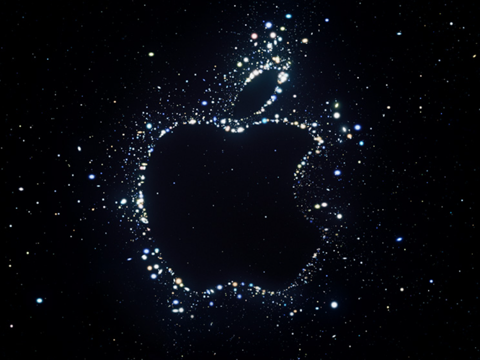 Apple logo on dark background