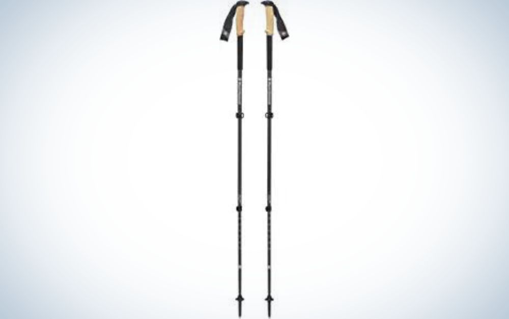 Comfortable and sturdy, the Black Diamond Alpine Carbon Cork poles are ready for long, rocky hikes.