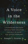 A voice in the Wilderness book cover with white text on a black background and green forest landscape