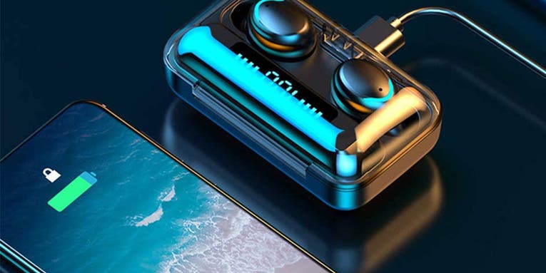 These earbuds come with a charging case that can juice up your phone