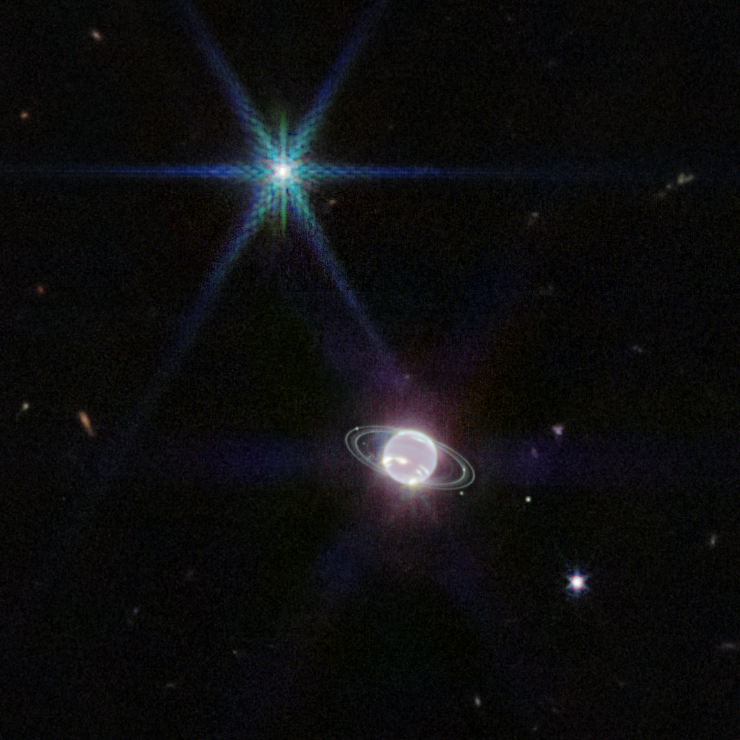 Neptune’s faint rings glimmer in new James Webb Space Telescope image