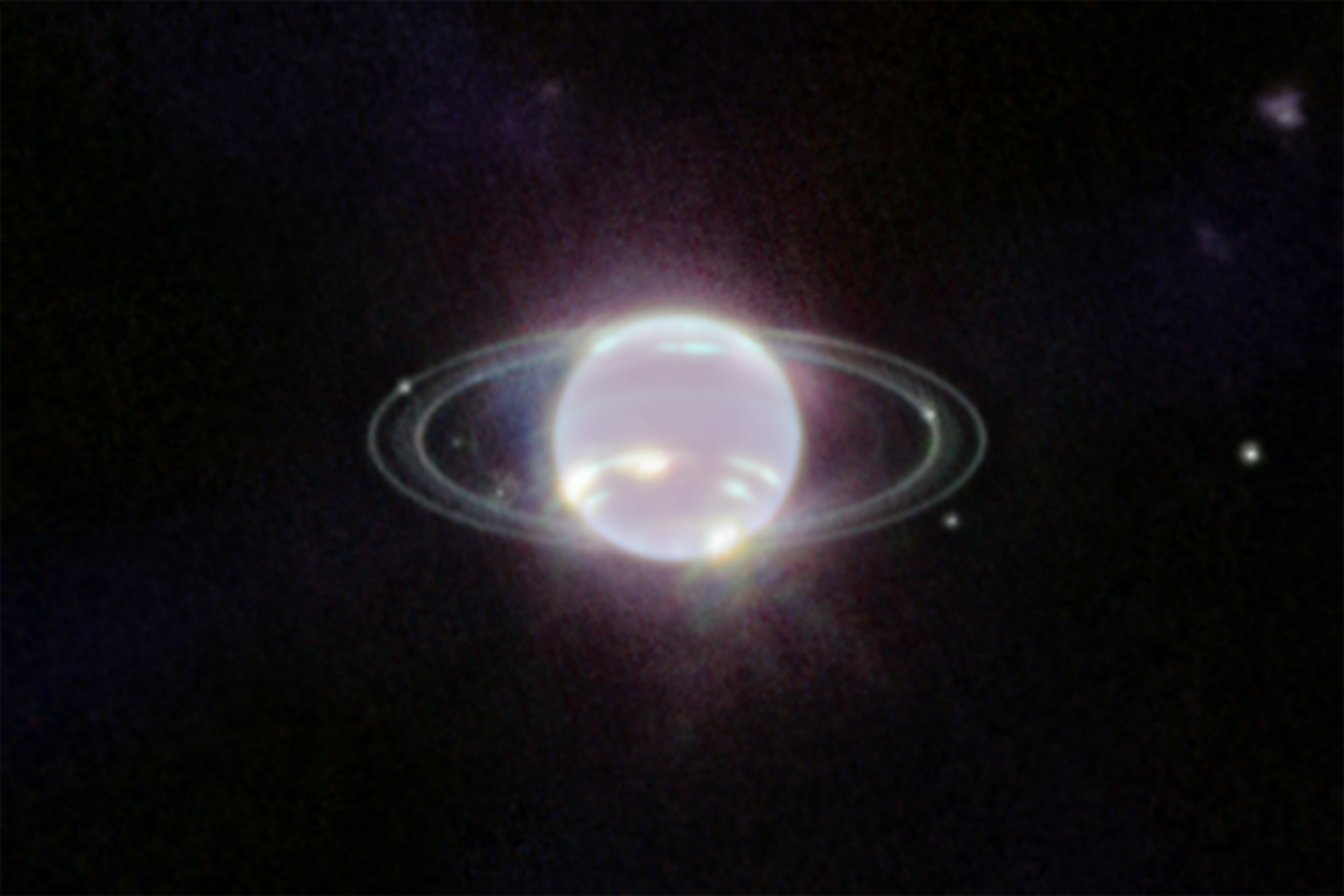 Neptune’s not often seen rings, seen by The James Webb Space Telescope.