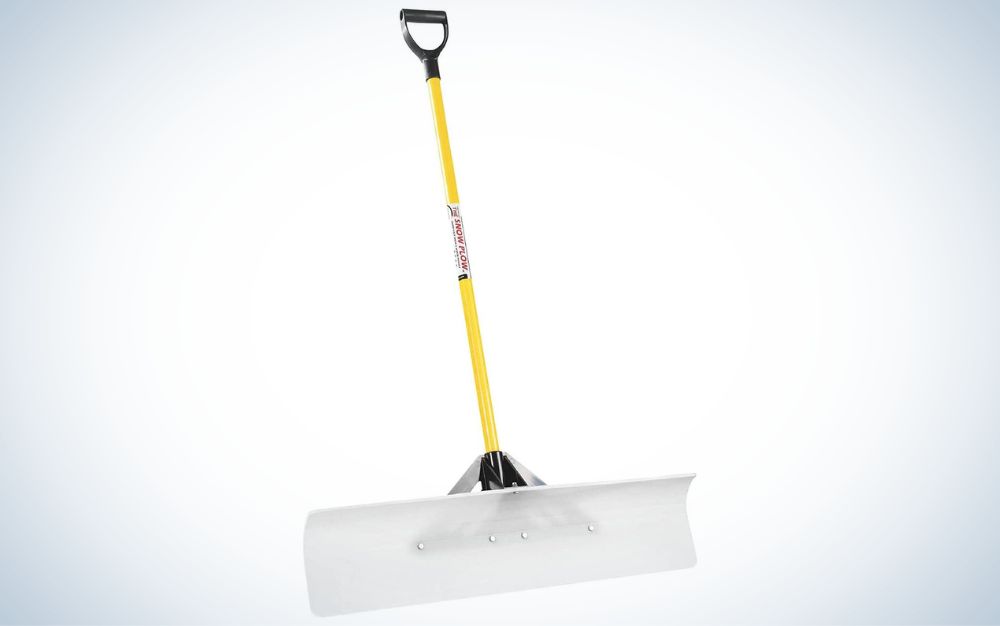 The Snowplow 36-inch Wide Model is the best pusher snow shovel for seniors.