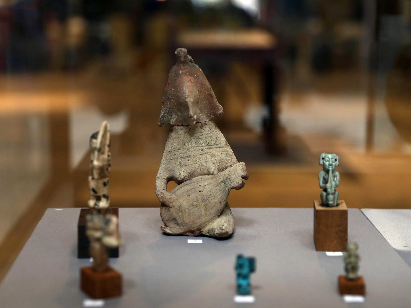 Egyptian sculptures of musicians.