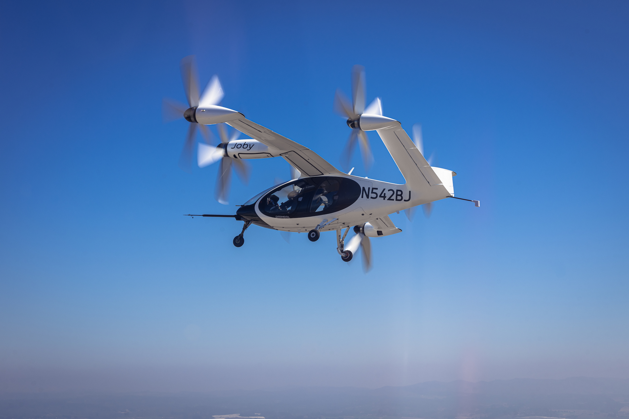 The air taxi relies on six tilting propellers and electric motors to fly. 