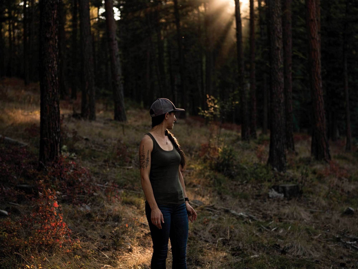 Lea Bossler stands for a portrait in Lolo National Forest, near her home in Missoula, Montana. 