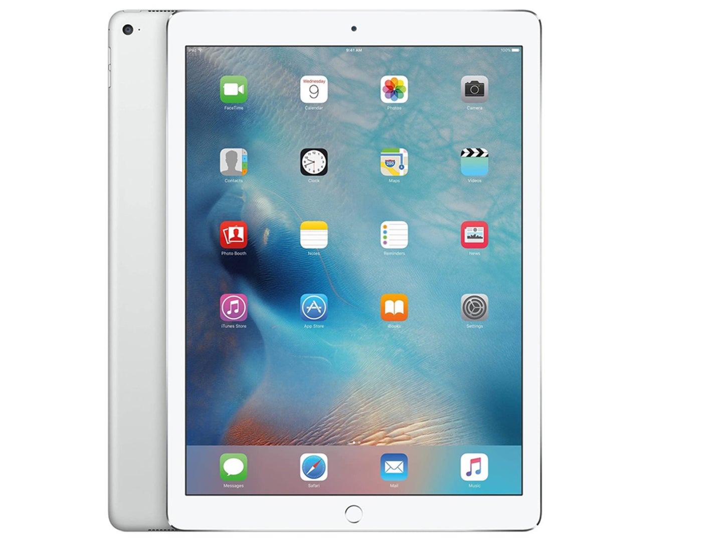 A white iPad on a white background