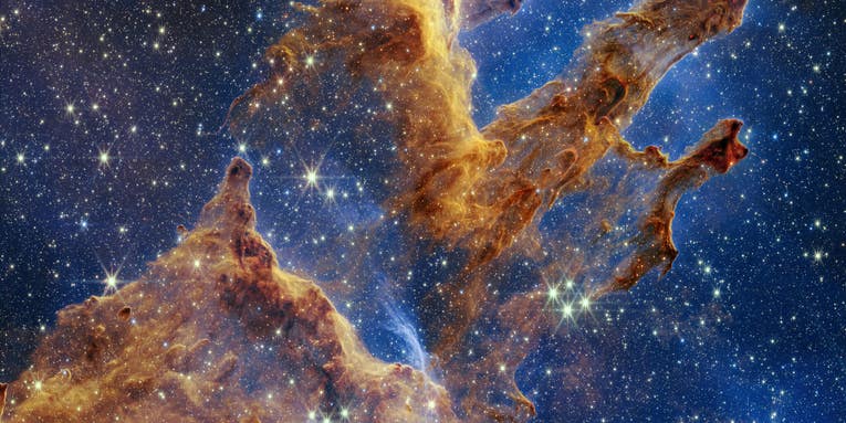 JWST give a new look at the Pillars of Creation’s majestic explosion of young stars