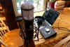 Townsend Labs Sphere L22 mic in front of UA Apollo interface and a MacBook