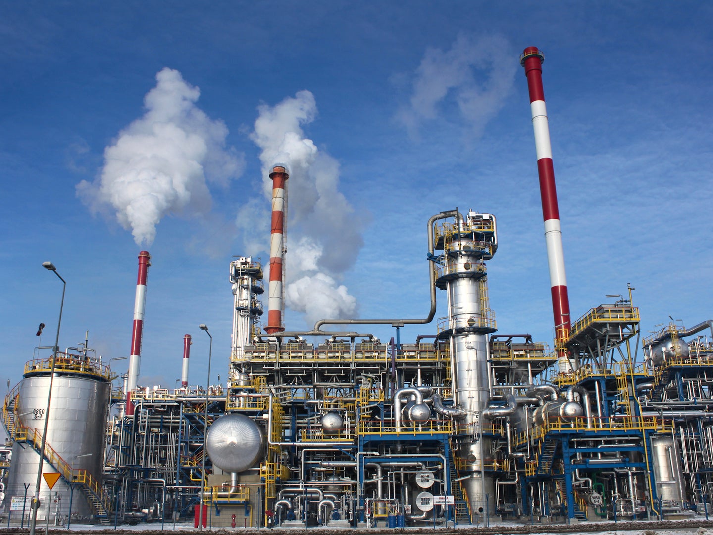 Industrial shot of an oil refinery plant