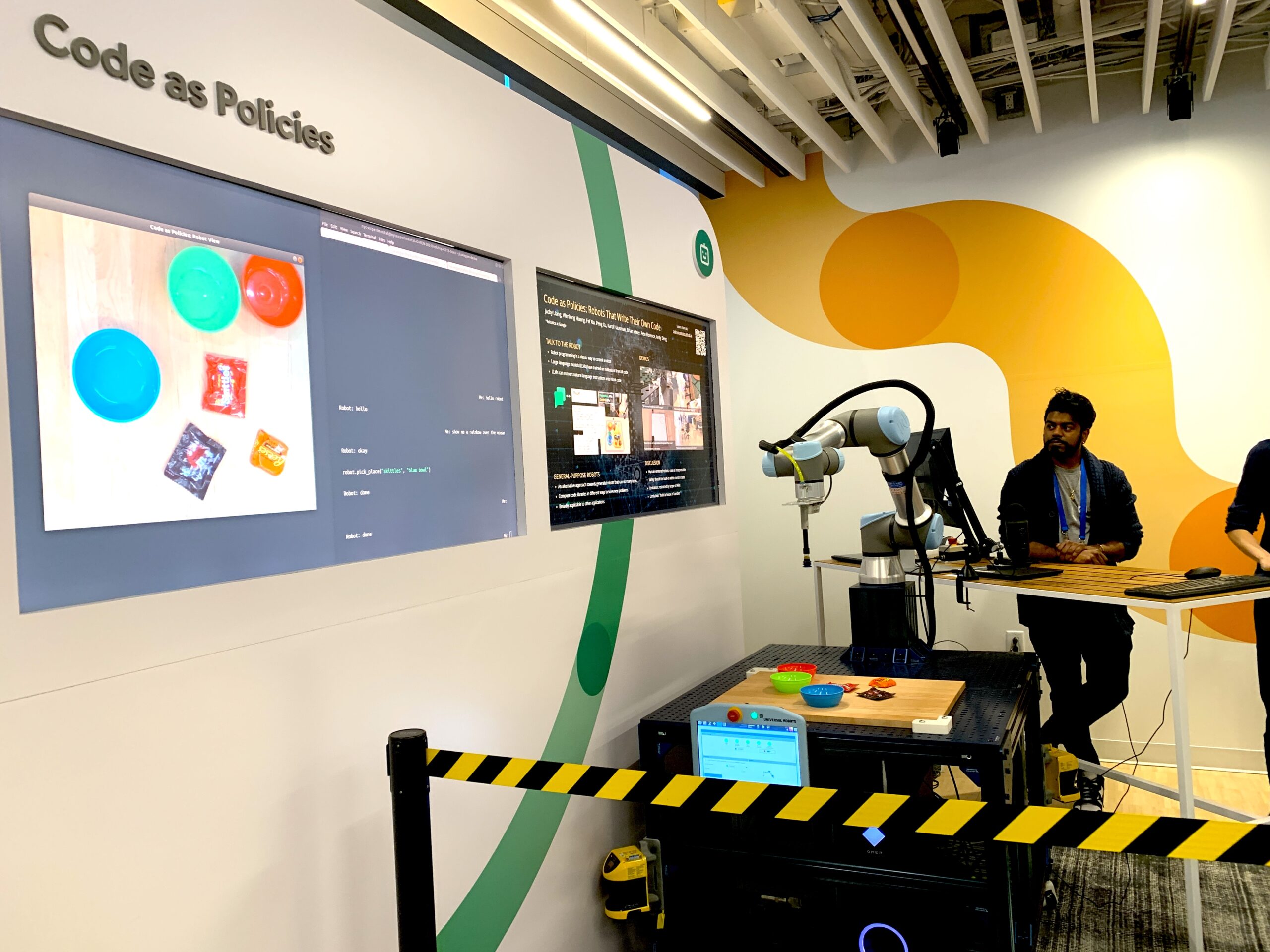 Code as Policies robot demo at Google AI event