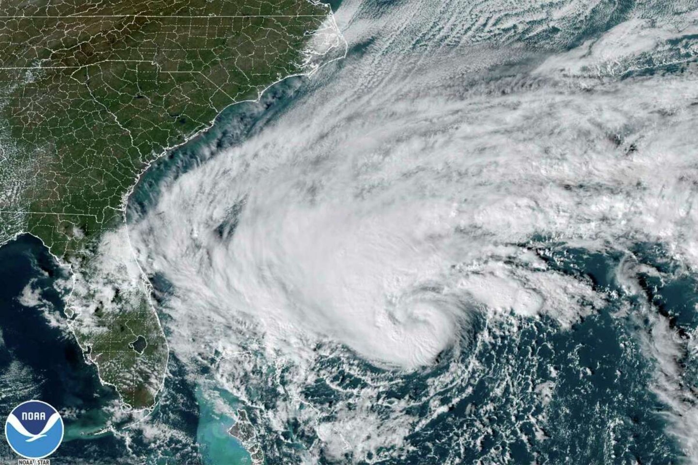 Tropical Storm Nicole bearing down on the Bahamas.