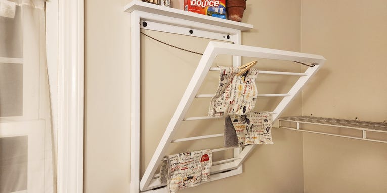 Build a simple wall-mounted laundry rack to dry your delicates in style