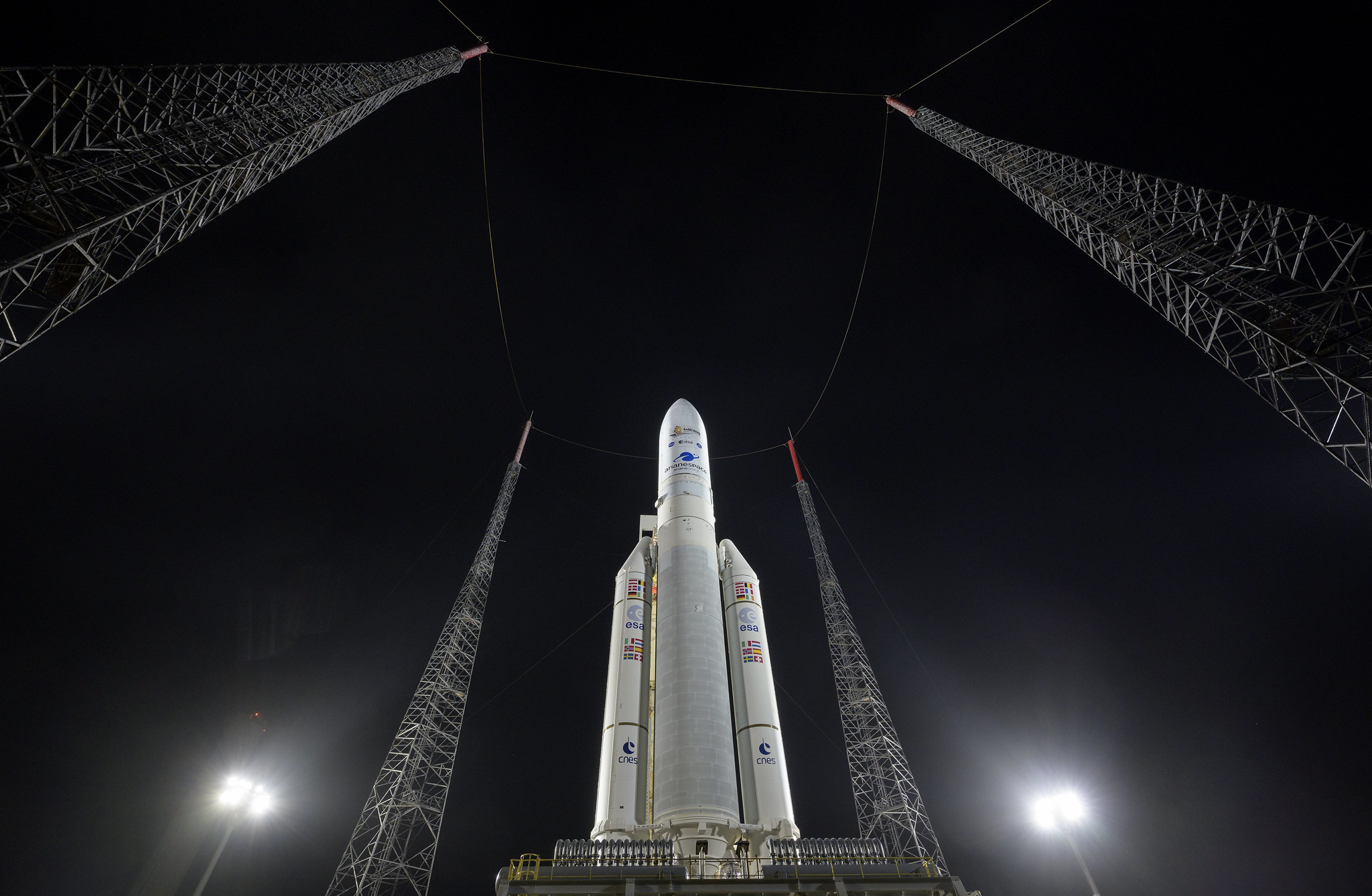 Arianespace's Ariane 5 rocket with NASA’s James Webb Space Telescope onboard, is seen at the launch pad, Thursday, Dec. 23, 2021, at Europe’s Spaceport, the Guiana Space Center in Kourou, French Guiana. 