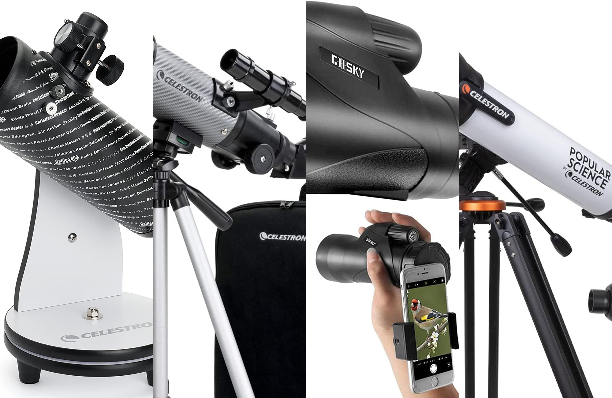 A lineup of telescopes on sale for Black Friday on Amazon