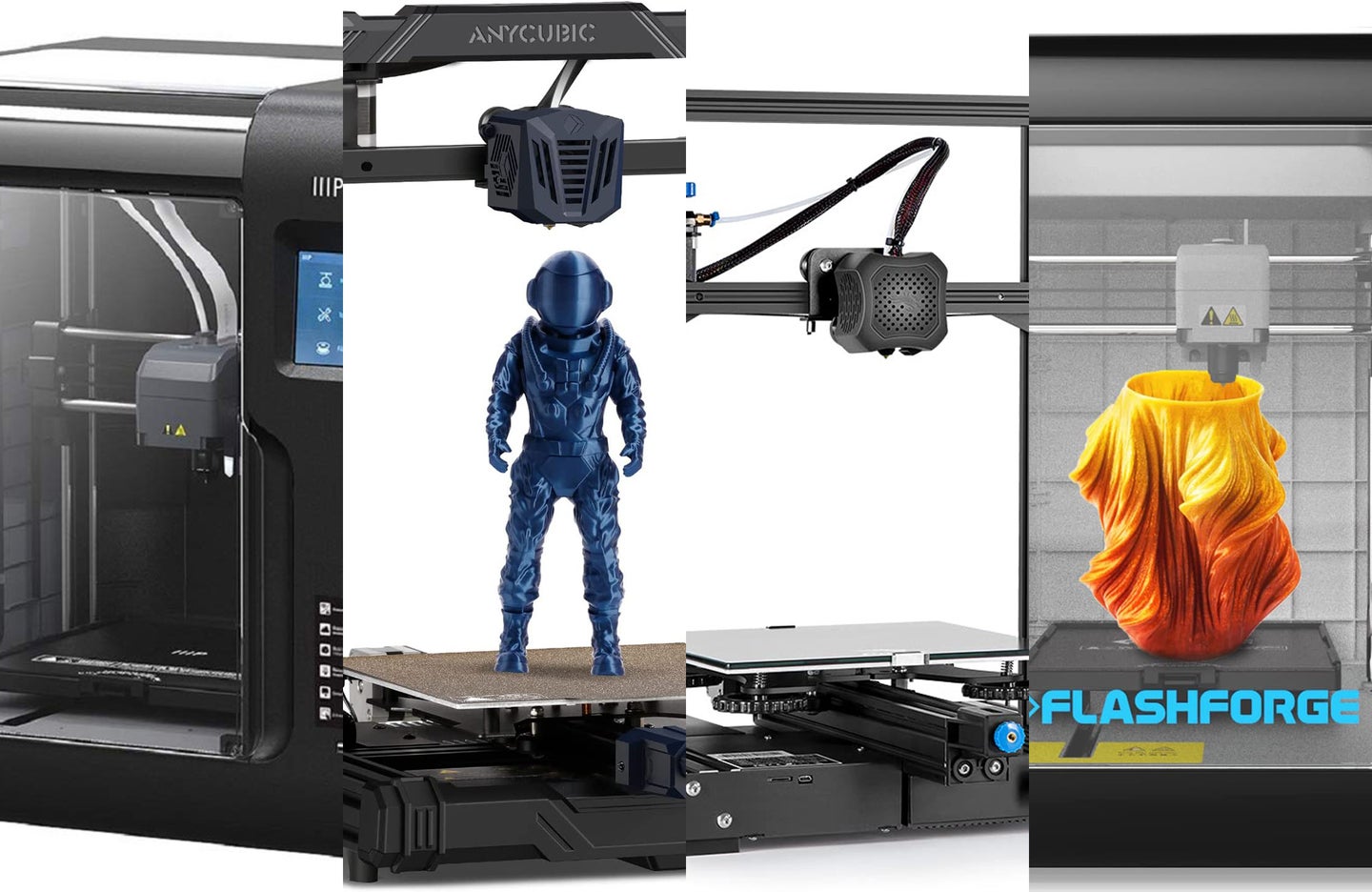 A lineup of last-minute 3D printer deals on a white background