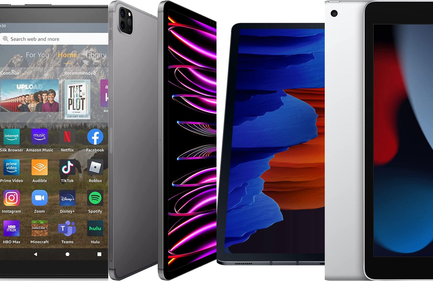 A lineup of tablets on sale at Walmart and Amazon this Cyber Monday