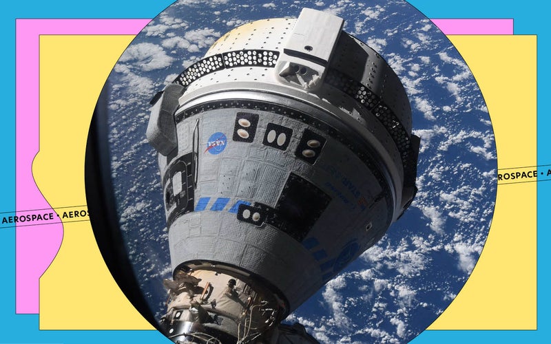 Boeing's Starliner space capsule with the Earth in the background