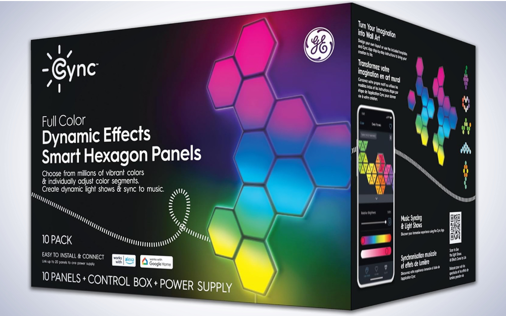 GE CYNC Dynamic Effects Smart LED Hexagon Light Panels