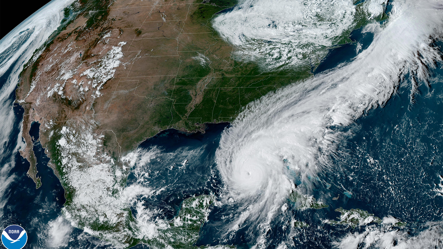 Satellite image of Hurricane Ian in the Gulf of Mexico