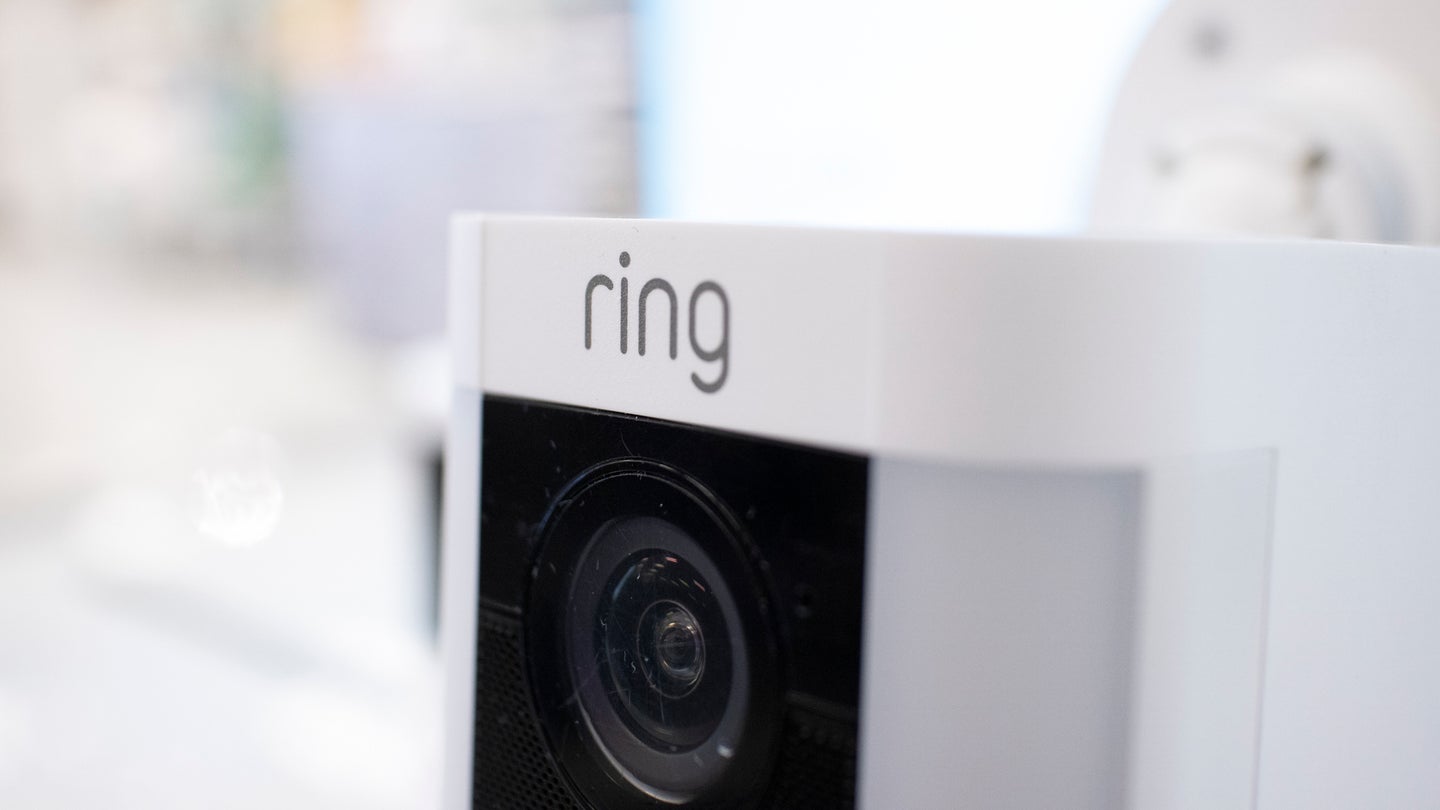 Amazon Ring smart home security camera close-up