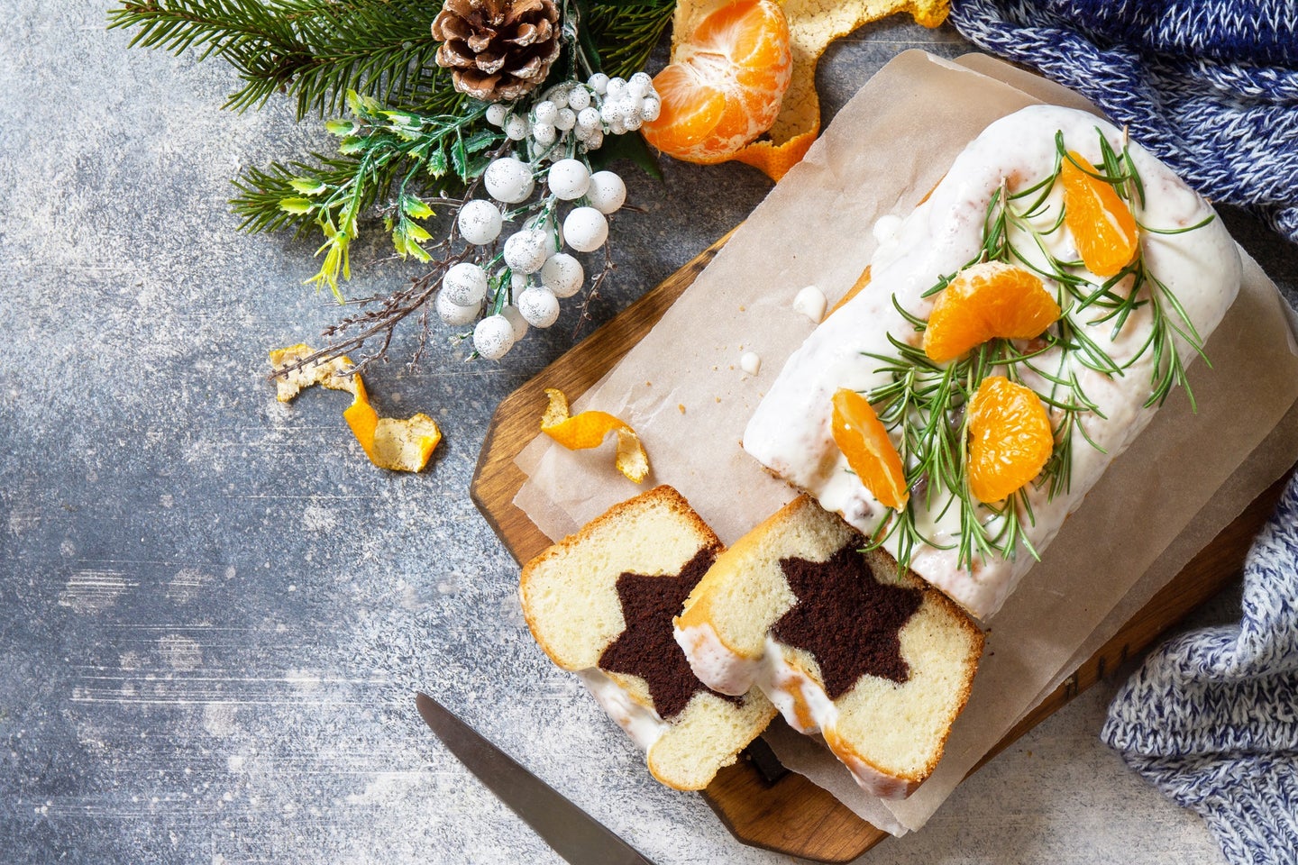 Holiday cake filled with chocolate stars, icing, and orange slices poses a sugary nightmare to people with diabetes