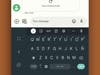 Android's messaging app with the one-handed keyboard activated