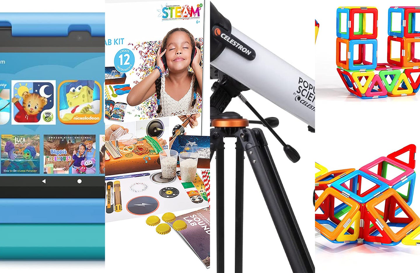 STEM toys on sale on Amazon on a white background
