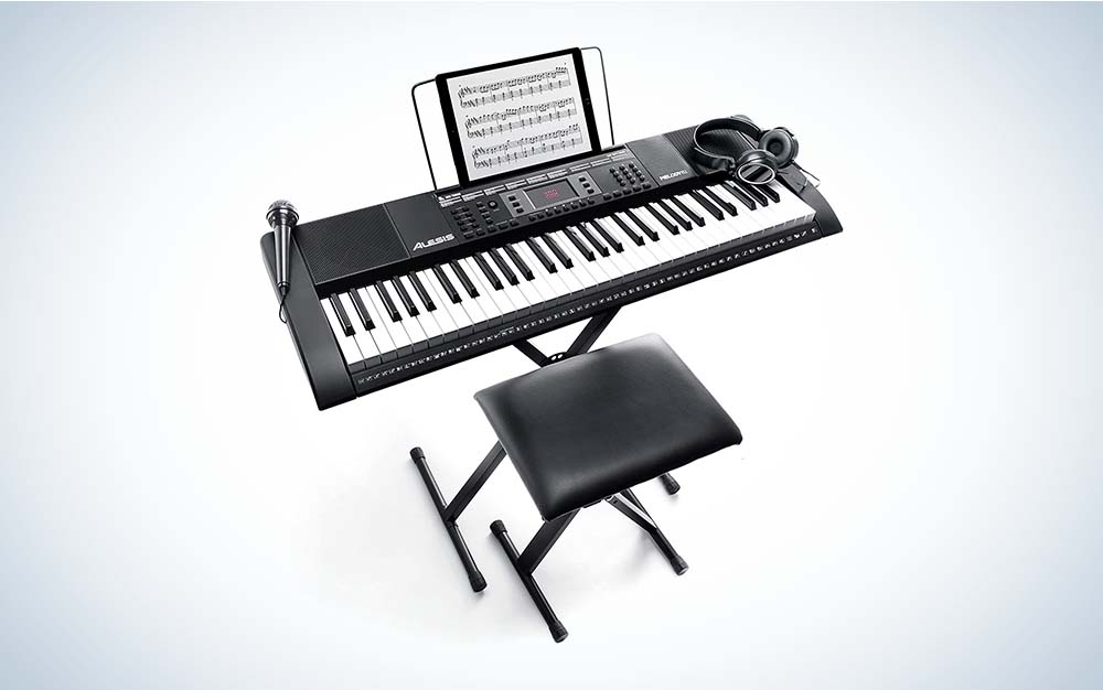 The Alesis Melody 61-Key Keyboard is the best electric piano for beginners.