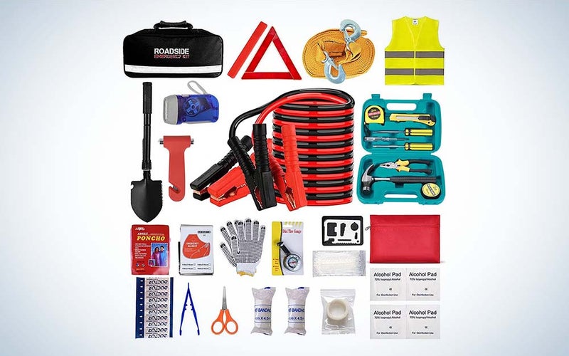 The Beloskida Car Emergency Roadside Tool Kit is the best emergency car kit for winter.