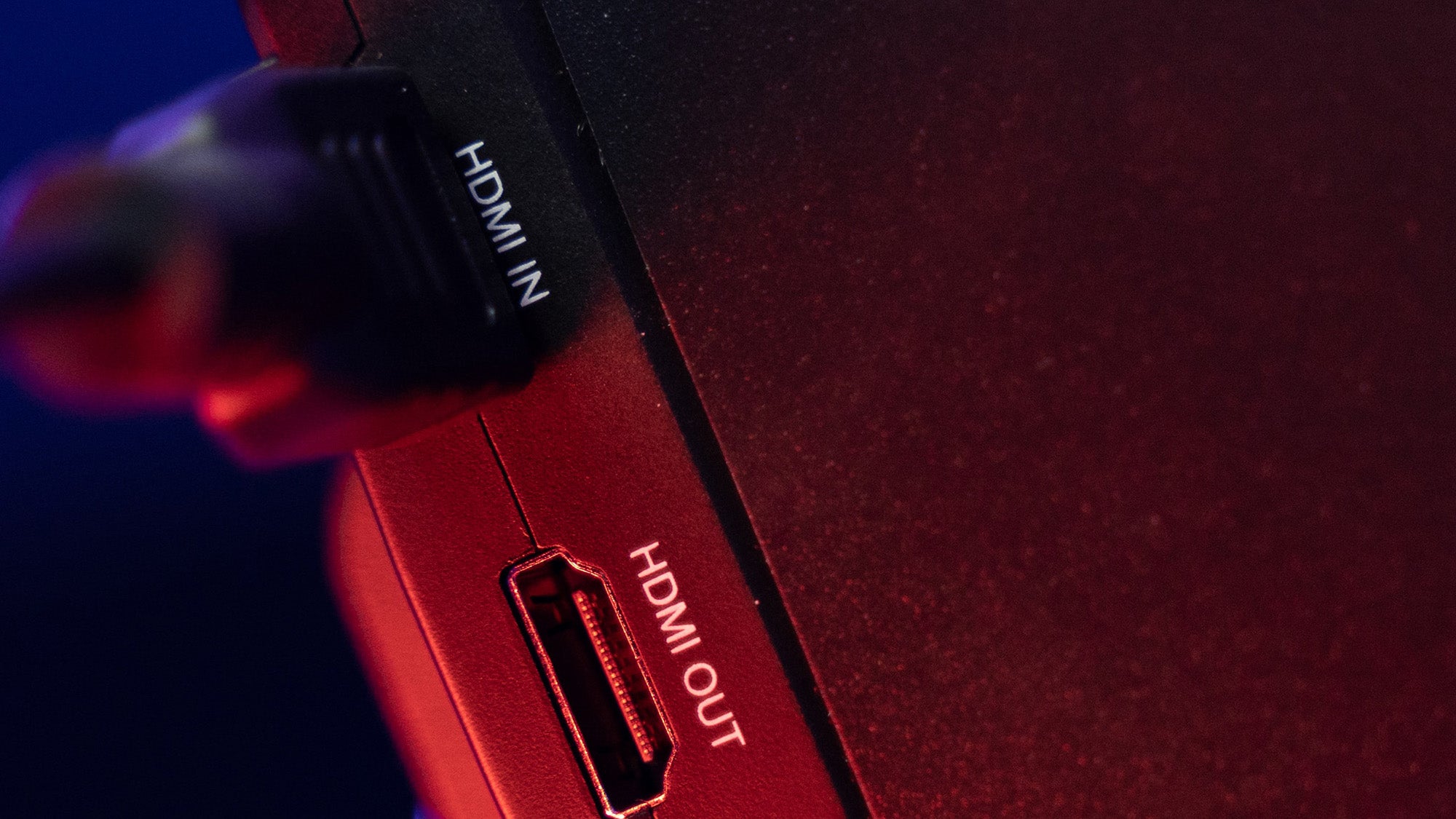 Close up to HDMI ports on a tech device