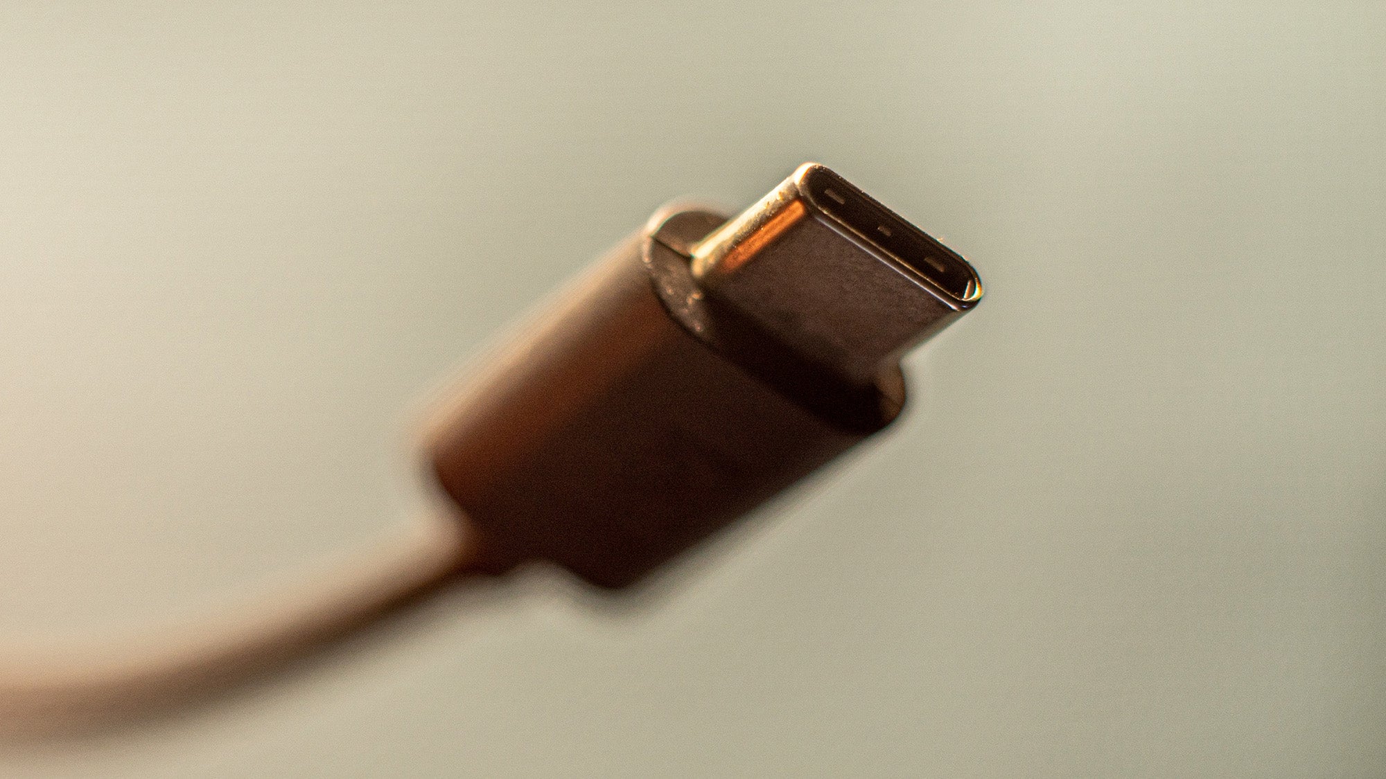 Close up to USB-C cable 