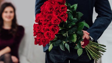 Give your Valentine 2-dozen long-stem roses and a vase for just $49.99