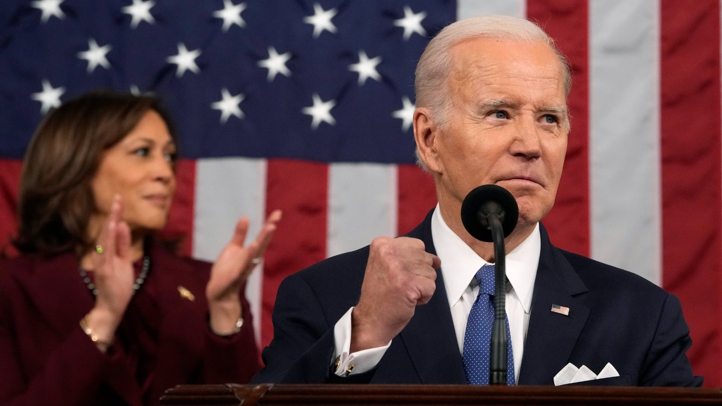 U.S. President Joe Biden delivers the State of the Union address to a joint session of Congress on February 7, 2023 in the House Chamber of the U.S. Capitol in Washington, DC.