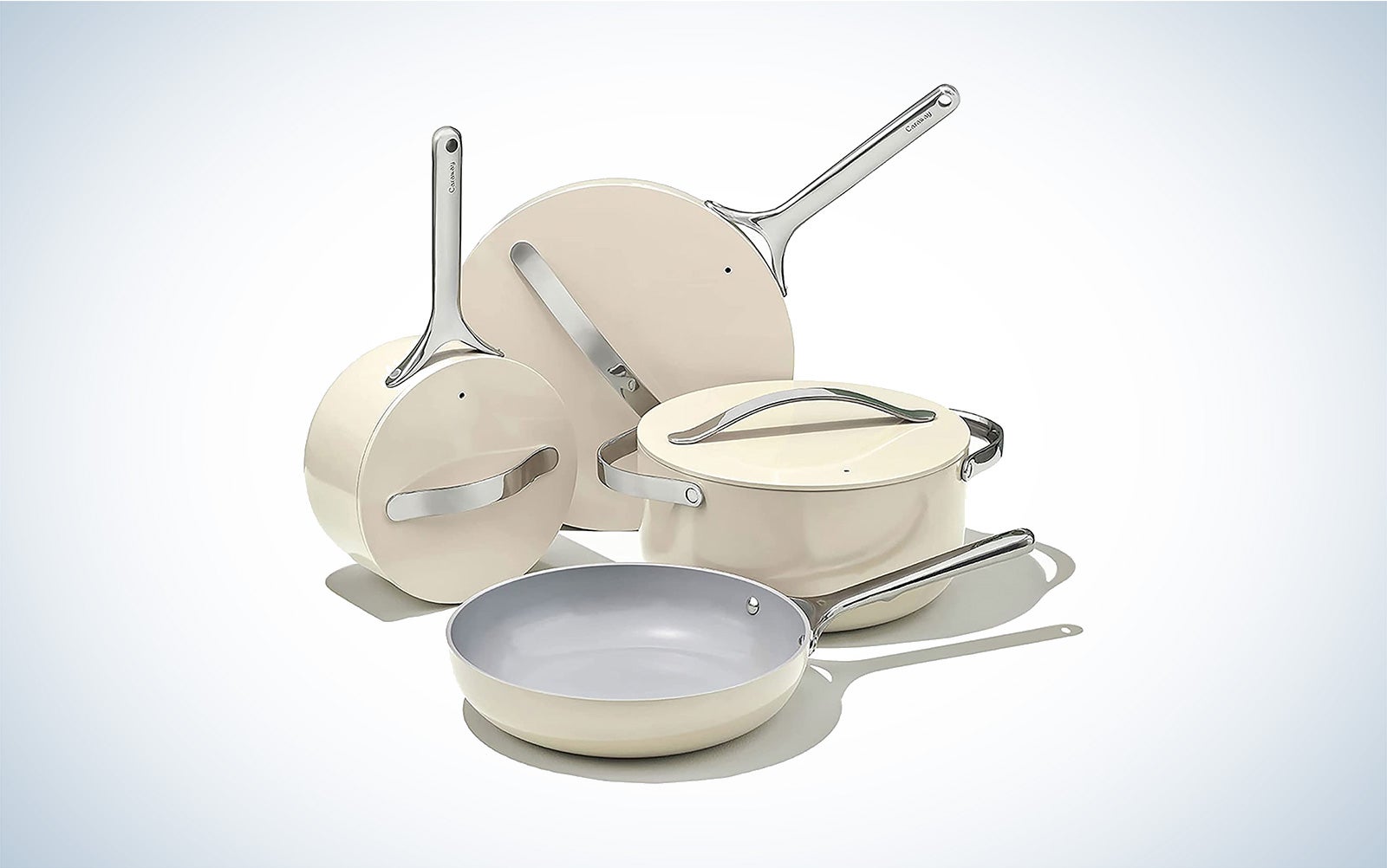 Caraway induction cookware on a plain background
